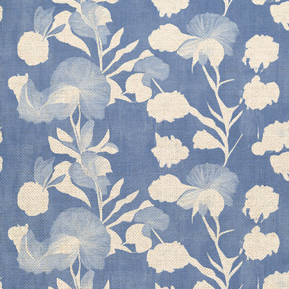 Garden Stems - White on Blue