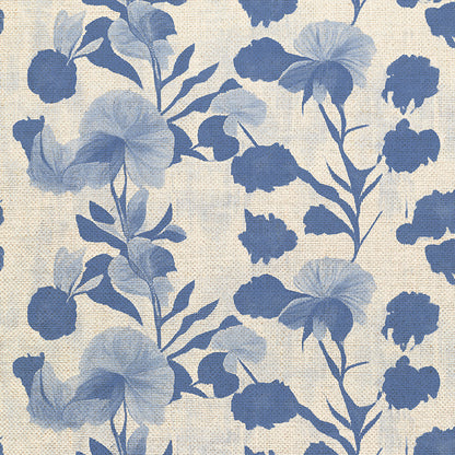 Garden Stems - Blue on White