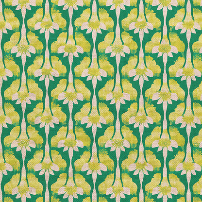 Abstract Stems - Chartreuse on Green