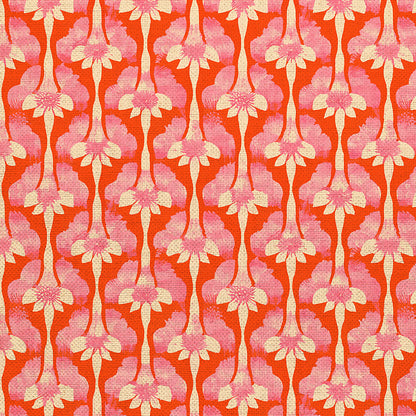 Abstract Stems - Cream on Red