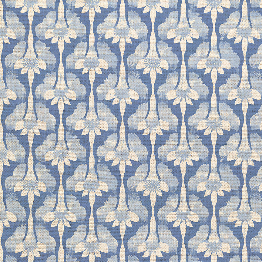 Abstract Stems - White on Blue