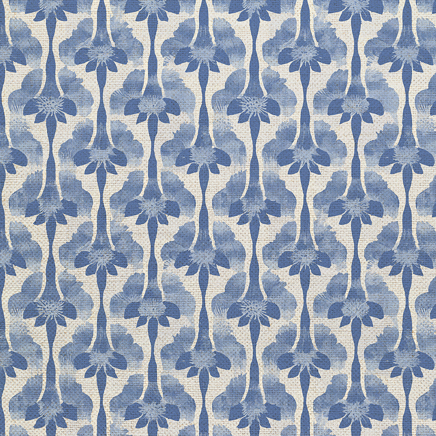 Abstract Stems - Blue on White