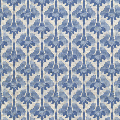 Abstract Stems - Blue on White
