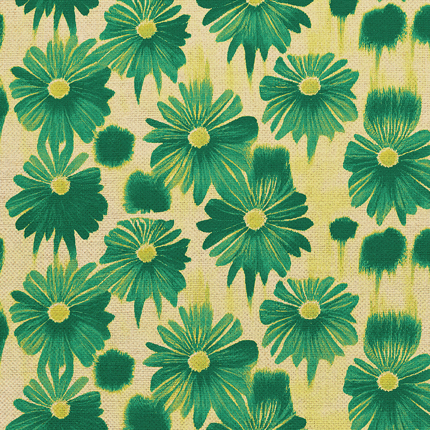 Dripping Daisies - Green on Chartreuse
