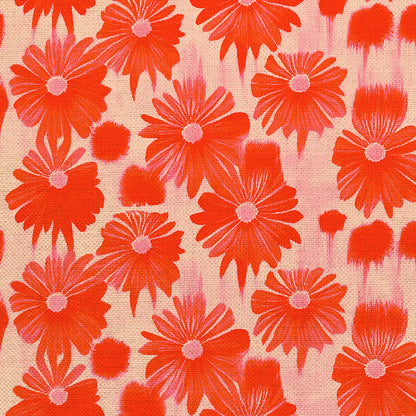 Dripping Daisies - Red on Cream