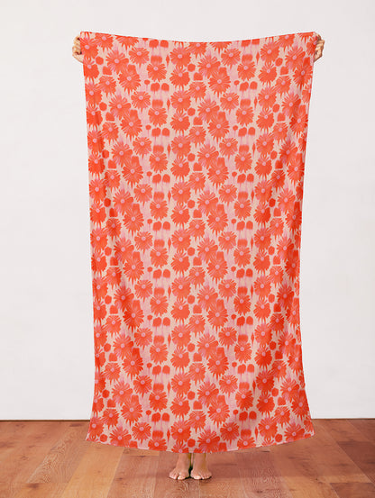 Dripping Daisies - Red on Cream