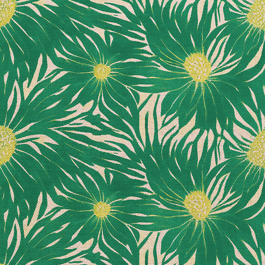 Whimsical Petals - Green on Chartreuse