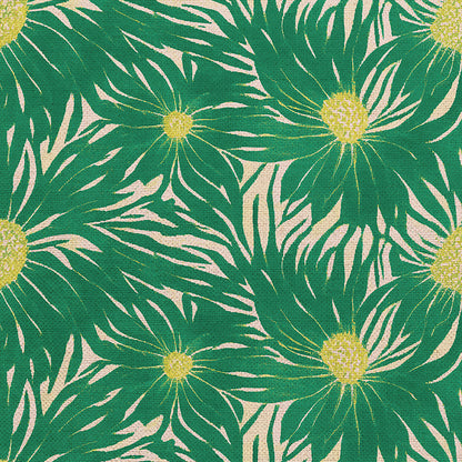 Whimsical Petals - Green on Chartreuse