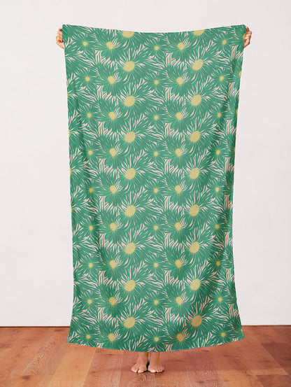 Whimsical Petals - Green on Chartreuse