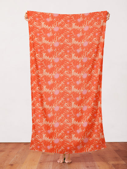 Whimsical Petals - Red on Cream