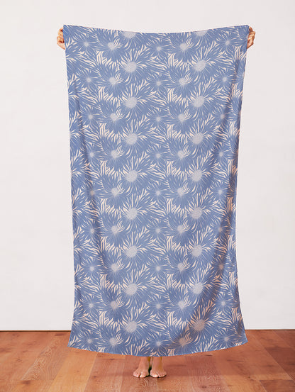 Whimsical Petals - Blue on White