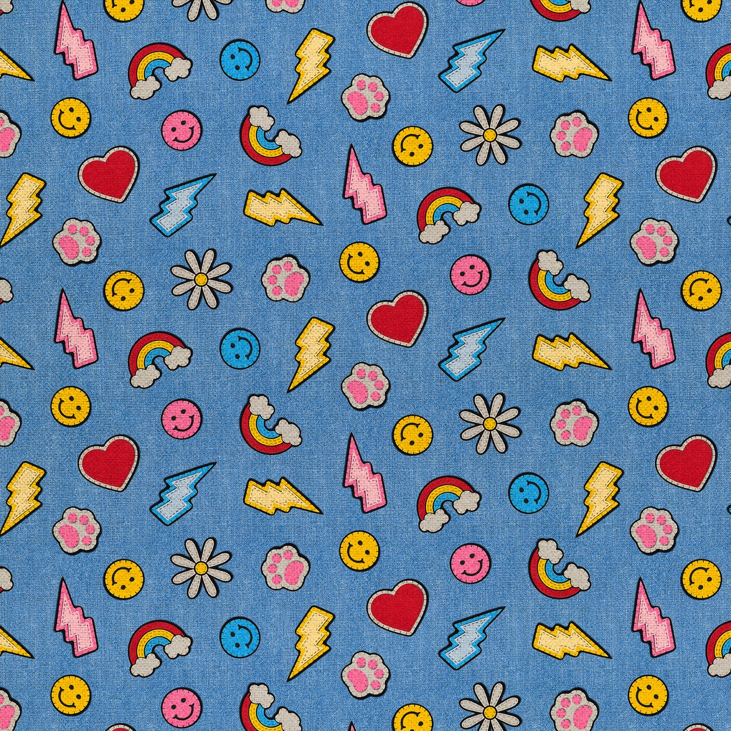 Smileys & Rainbows - Light Blue