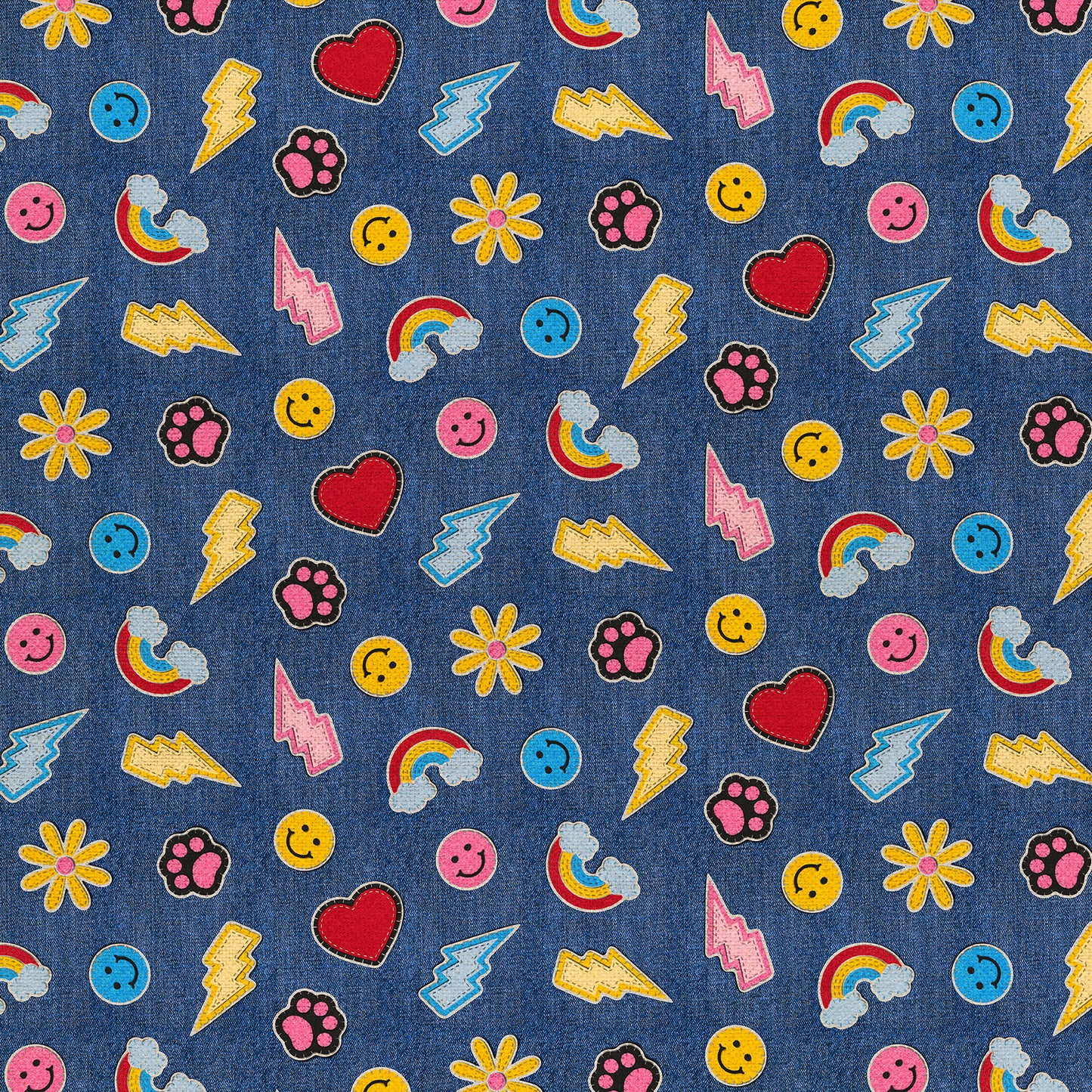 Smileys & Rainbows - Dark Blue