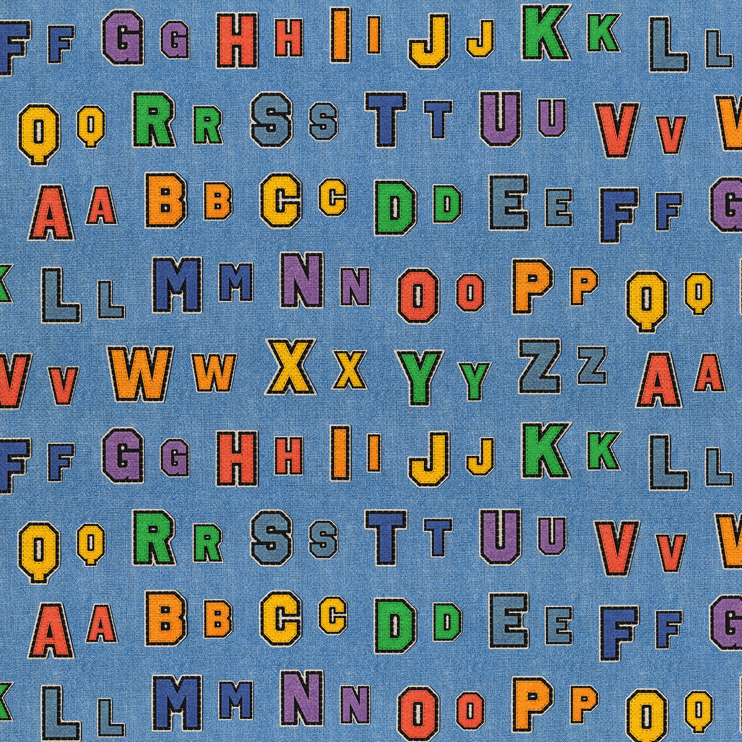 Alphabet Rows - Light Blue