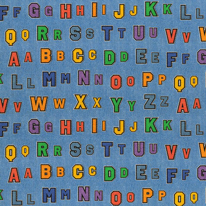 Alphabet Rows - Light Blue