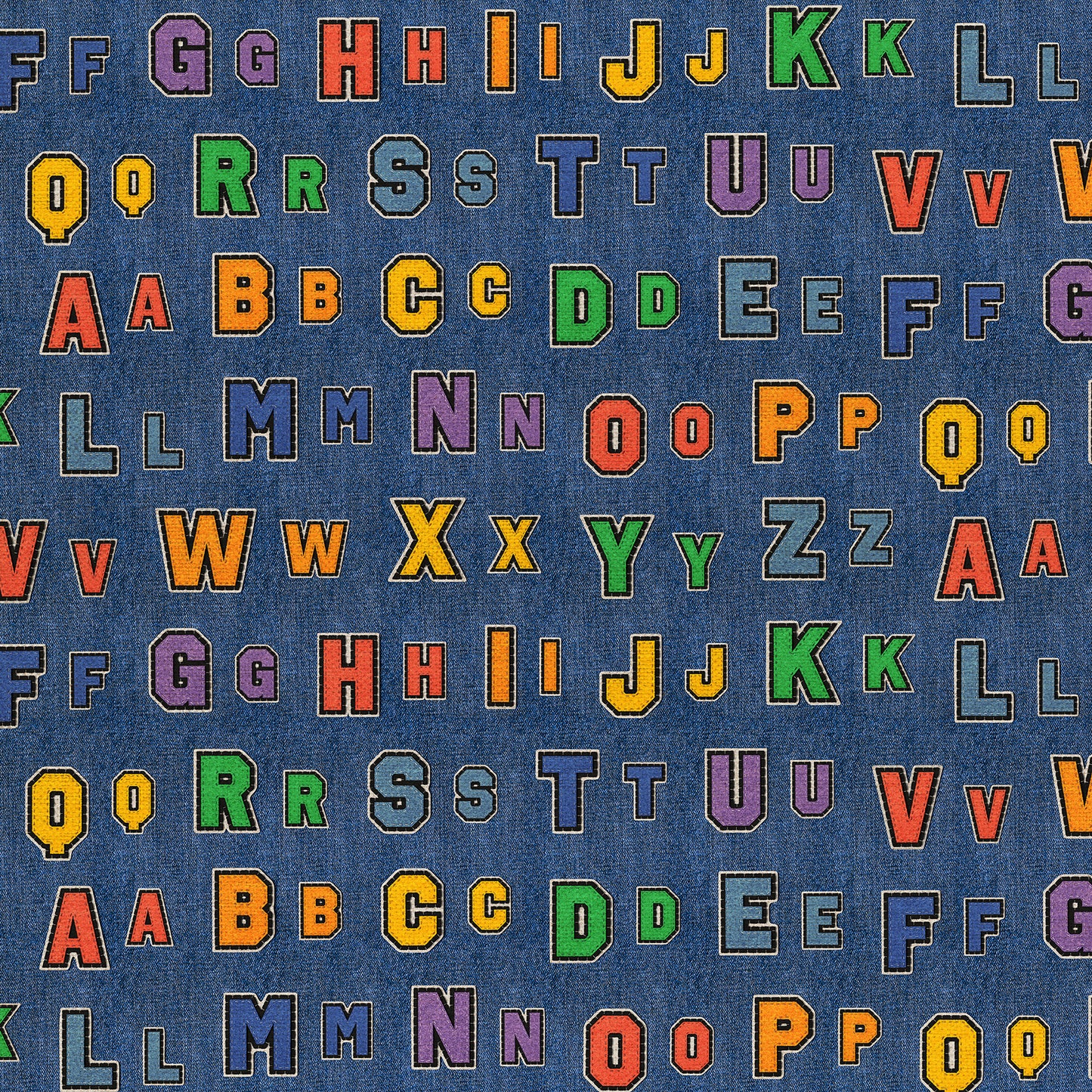 Alphabet Rows - Dark Blue