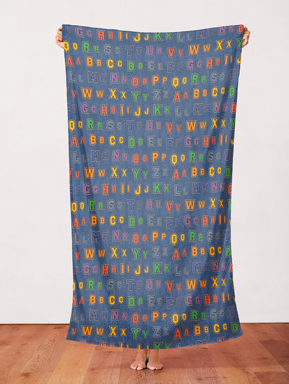 Alphabet Rows - Dark Blue