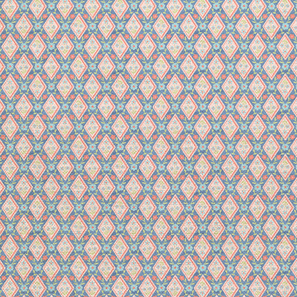 Diamonds - Coral on Blue