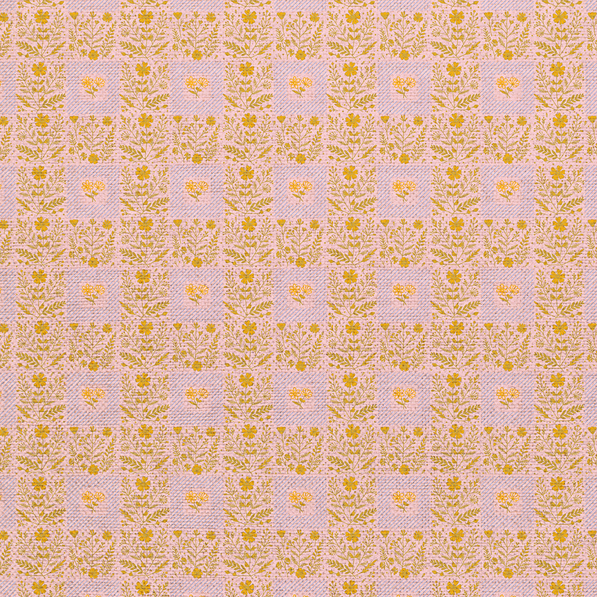 Squares - Gold on Pink