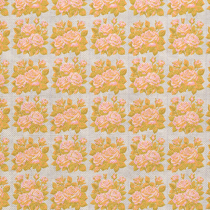 Rose Bouquets - Gold on Blue