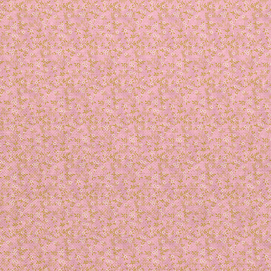 Stippled Branches - Pink/Gold