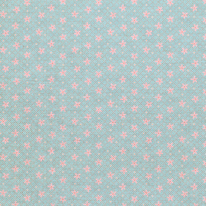 Floral Grid - Pink on Blue
