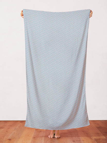 Floral Grid - Pink on Blue