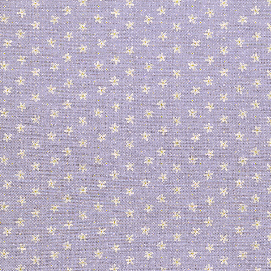 Floral Grid - White on Blue