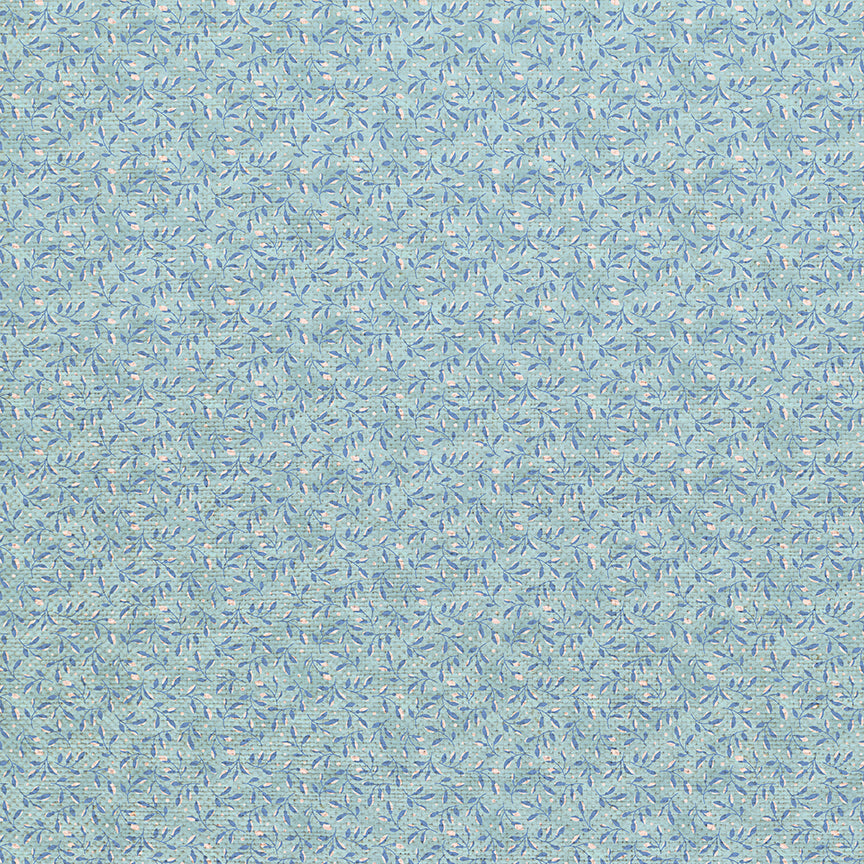 Leaf Toss - Dark Blue on Light Blue