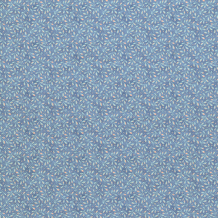 Leaf Toss - Light Blue on Dark Blue