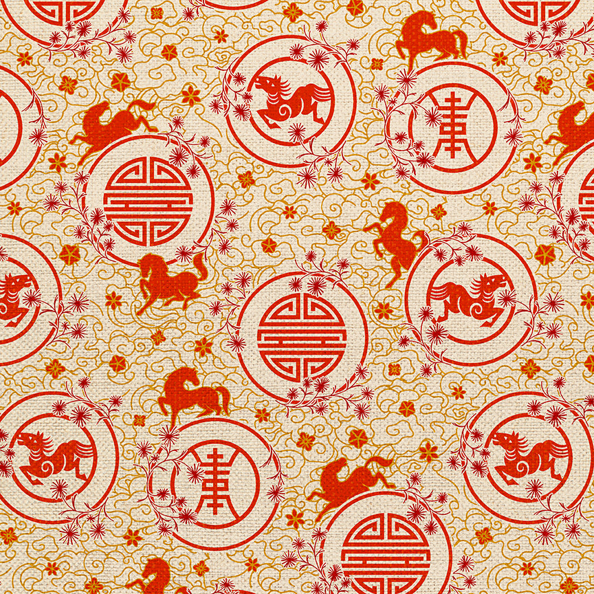 Happy New Year - Red on White