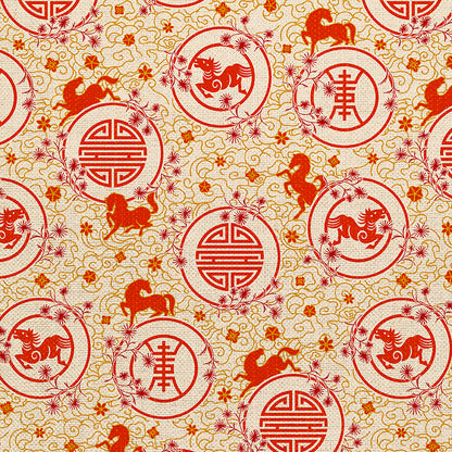 Happy New Year - Red on White