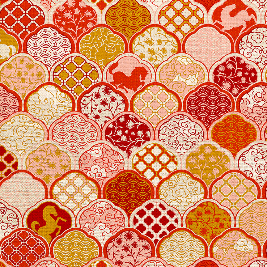 Horse Scallop - Red/Gold