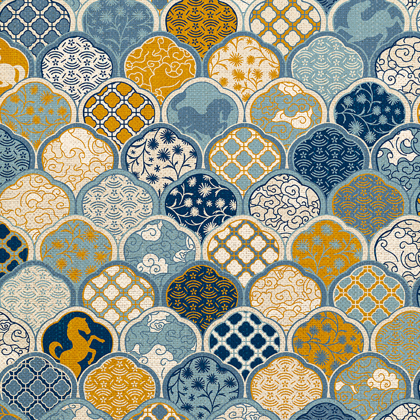 Horse Scallop - Blue/Gold