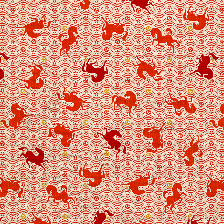 Horse Toss - Red on White