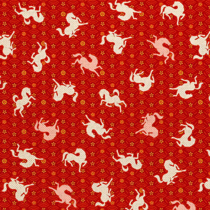 Horse Toss - White on Red