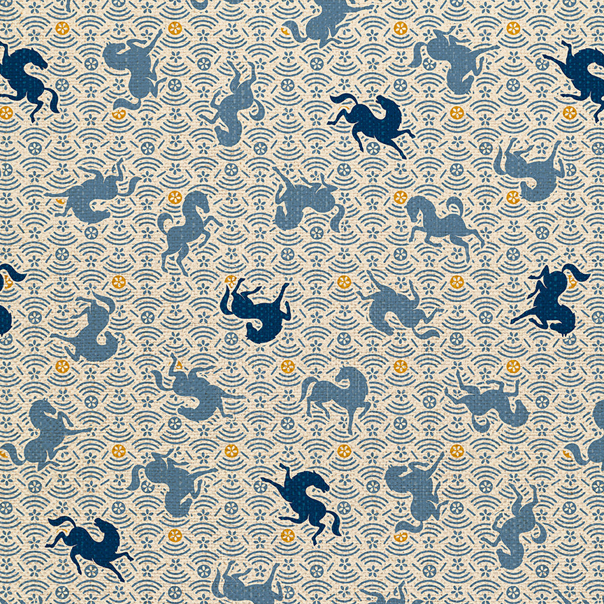 Horse Toss - Blue on White