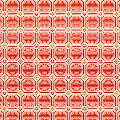 Geometric Symbols - Red on Pink
