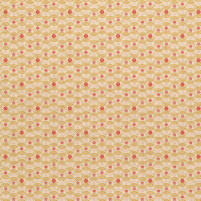 Floral Circles - Red/Gold