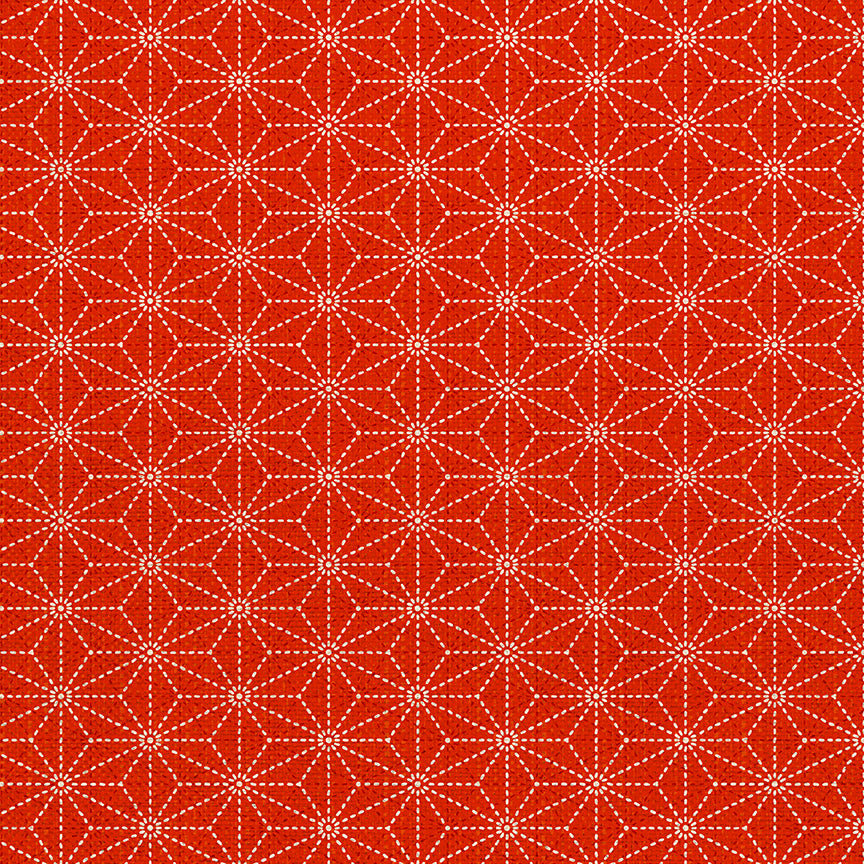 Geometric Stitches - Red/Gold