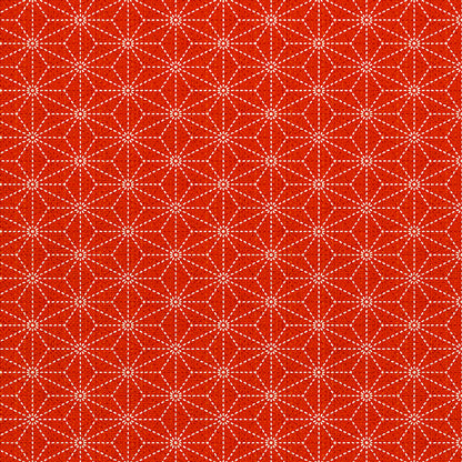 Geometric Stitches - Red/Gold