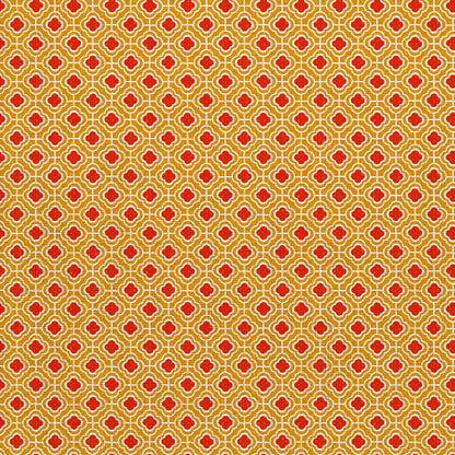 Geometric Floral - Red/Gold