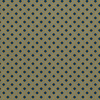 Geometric Floral - Blue/Gold
