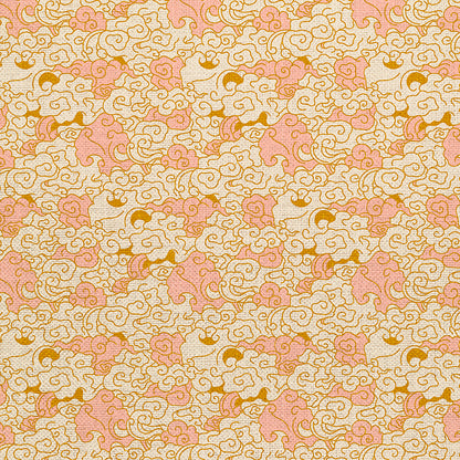 Whimsical Clouds - Pink/Gold