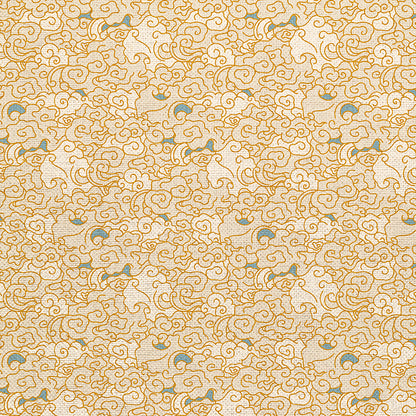 Whimsical Clouds - Blue/Gold
