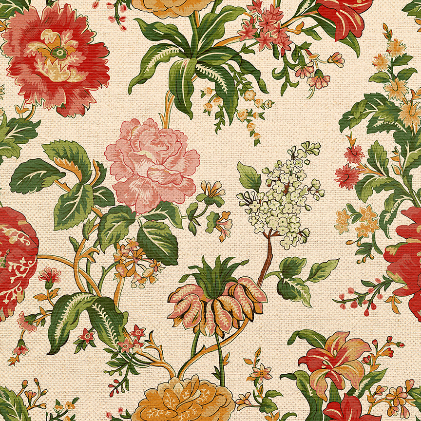Grandma's Wallpaper - Red/Gold