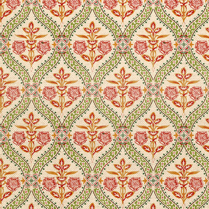 Folk Damask - White/Red