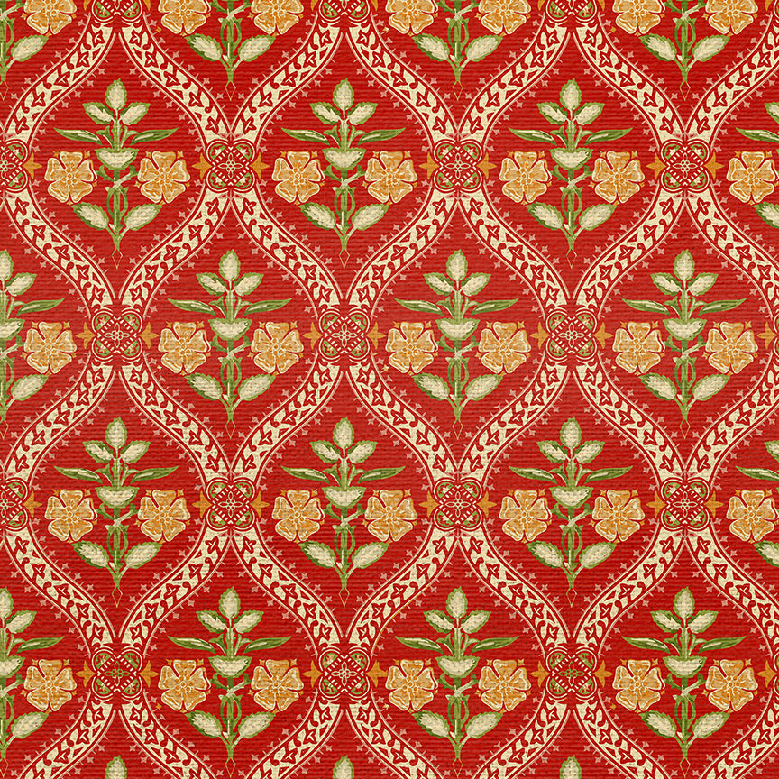 Folk Damask - Red