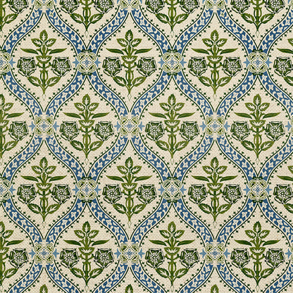 Folk Damask - White/Green