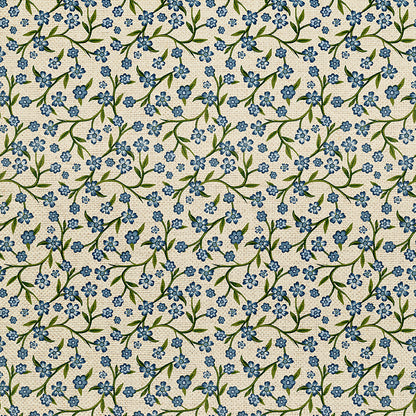 Floral Vines - White/Blue